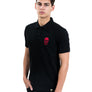 Mens Black Polo Red Skull